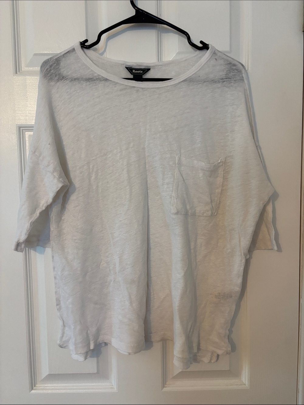 Roots White Tee with pocket